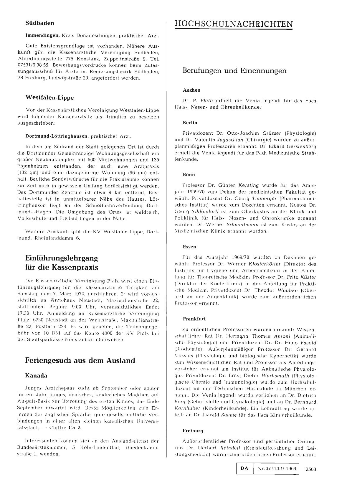 Vorschauseite 1: Berufungen und Ernennungen