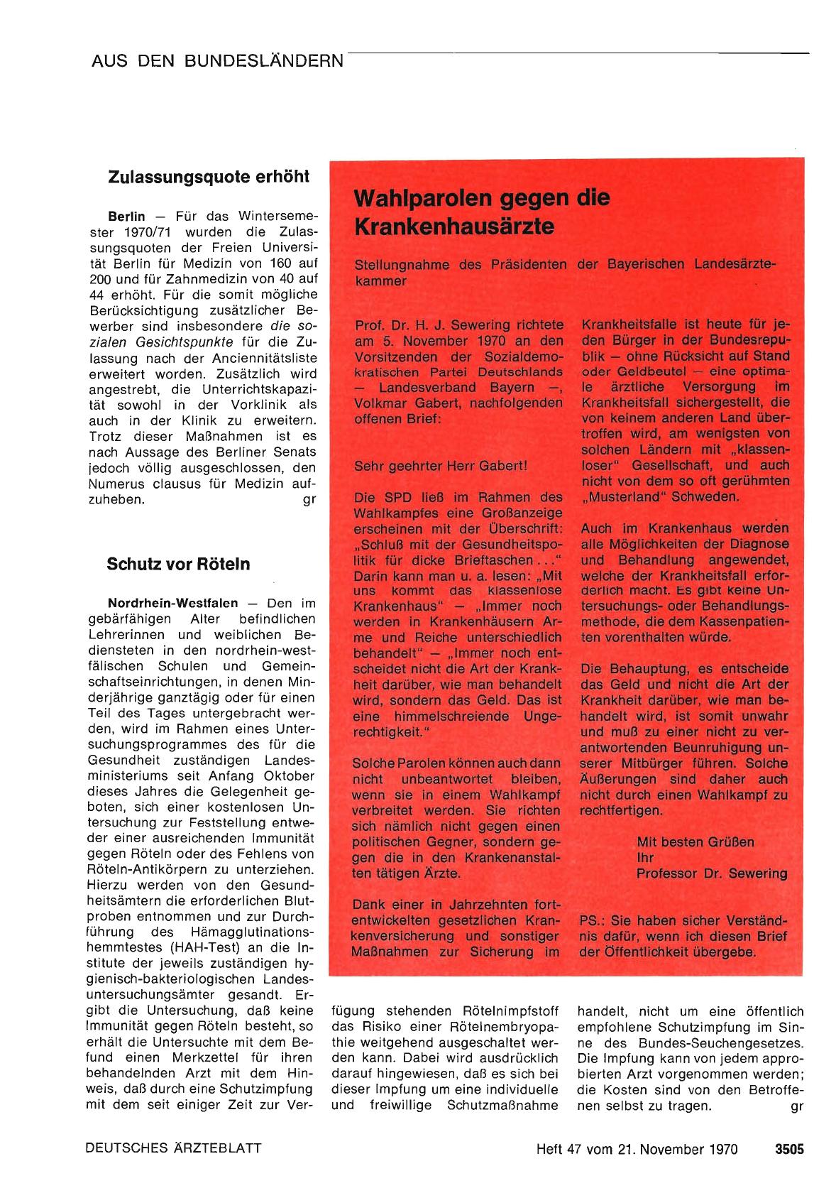 Vorschauseite 1: Wahlparolen gegen die Krankenhausärzte