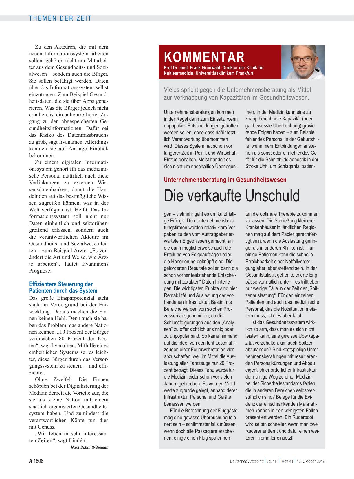 Vorschauseite 1: Unternehmensberatung im Gesundheitswesen: Die verkaufte Unschuld