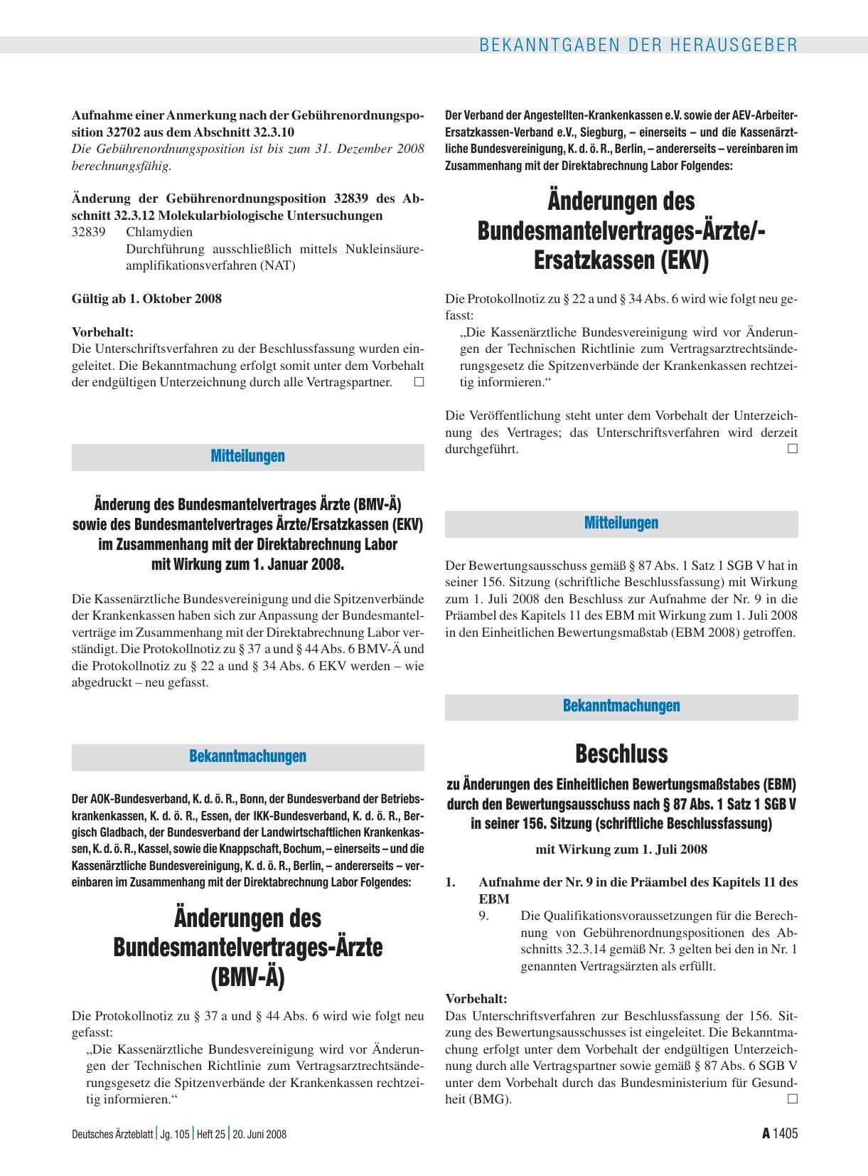 Vorschauseite 1: Bekanntmachungen: Der AOK-Bundesverband, K. d. ö. R. , Bonn, der Bundesverband der Betriebskrankenkassen, K. d. ö. R. , Essen, der IKK-Bundesverband, K. d. ö. R. , Bergisch Gladba…