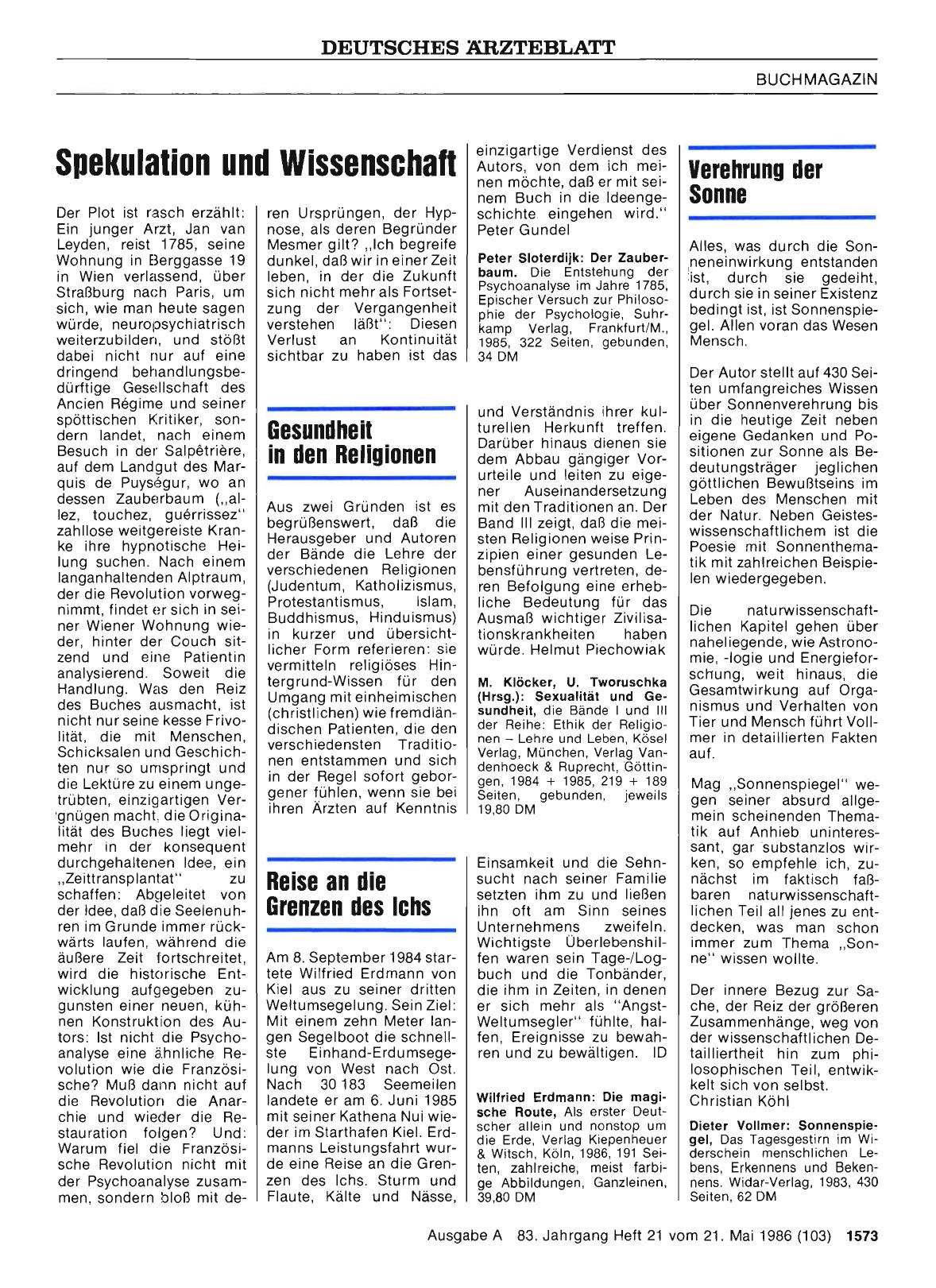 Vorschauseite 1: Spekulation und Wissenschaft