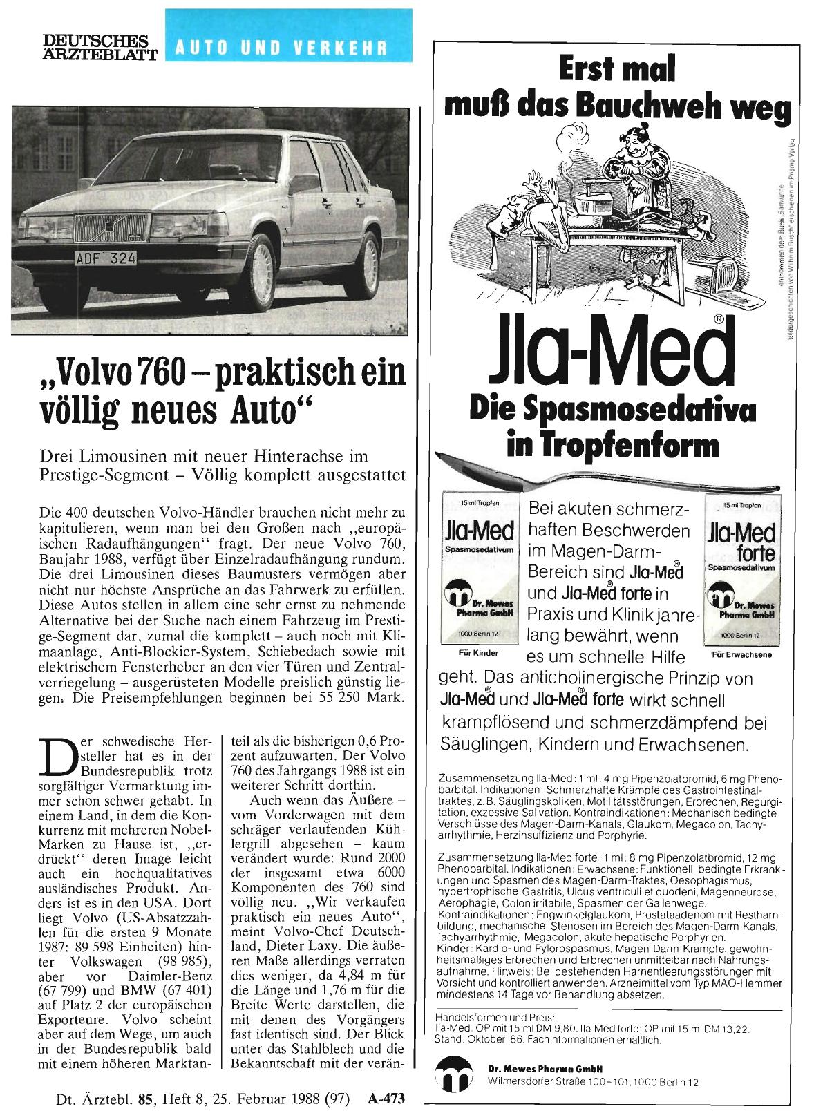 Vorschauseite 1: „Volvo 760 — praktisch ein völlig neues Auto“