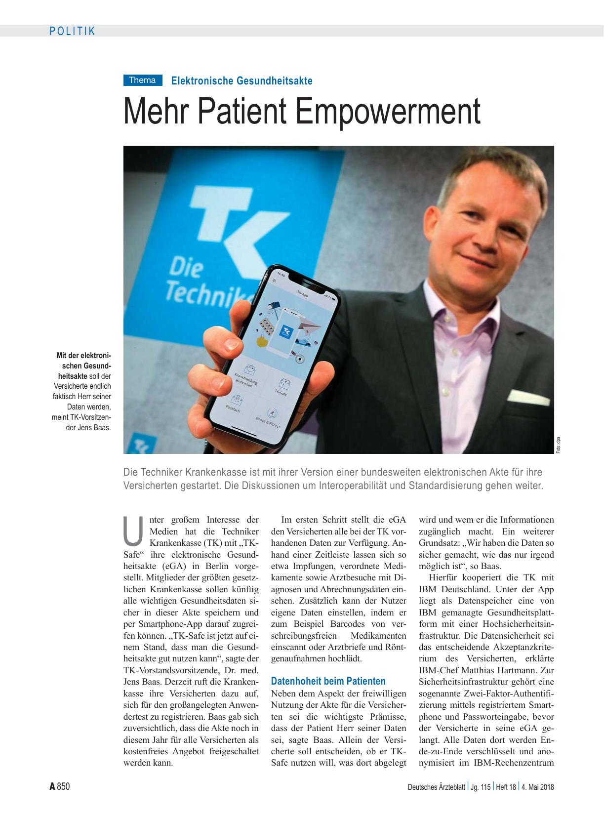 Vorschauseite 1: Elektronische Gesundheitsakte: Mehr Patient Empowerment