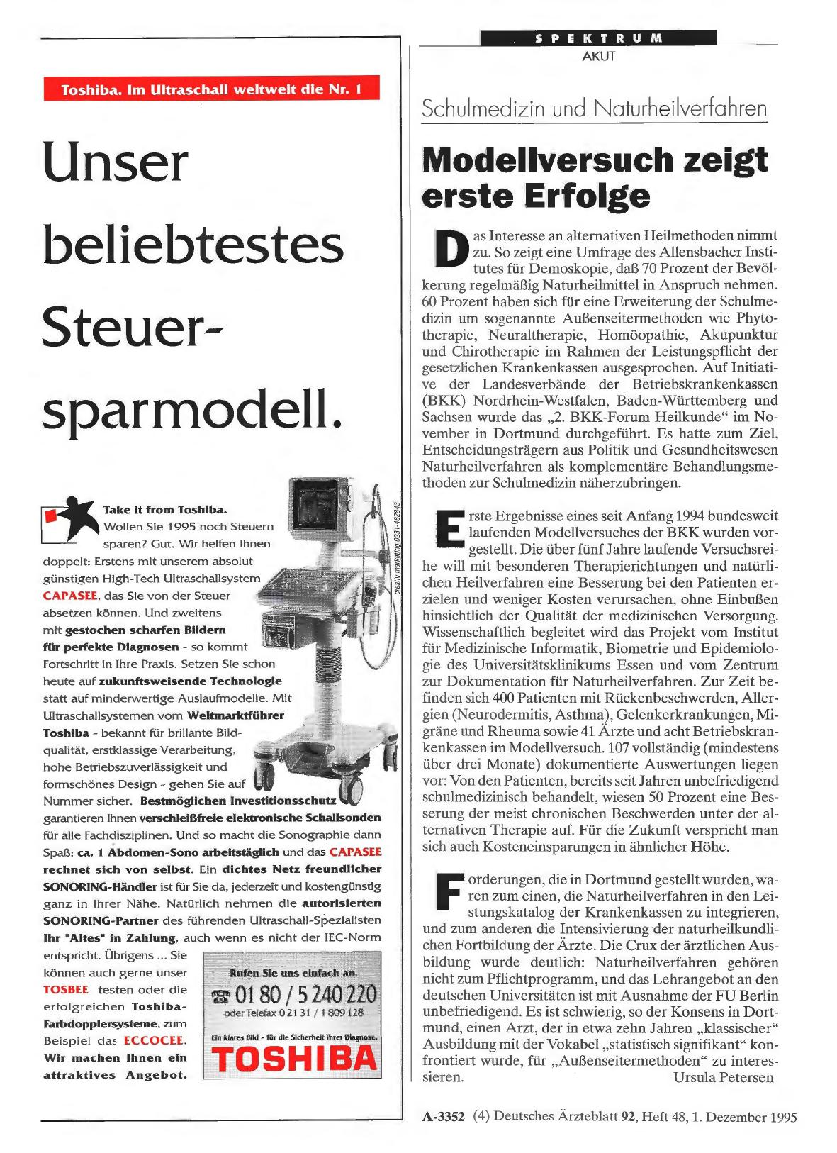Vorschauseite 1: Schulmedizin und Naturheilverfahren: Modellversuch zeigt erste Erfolge