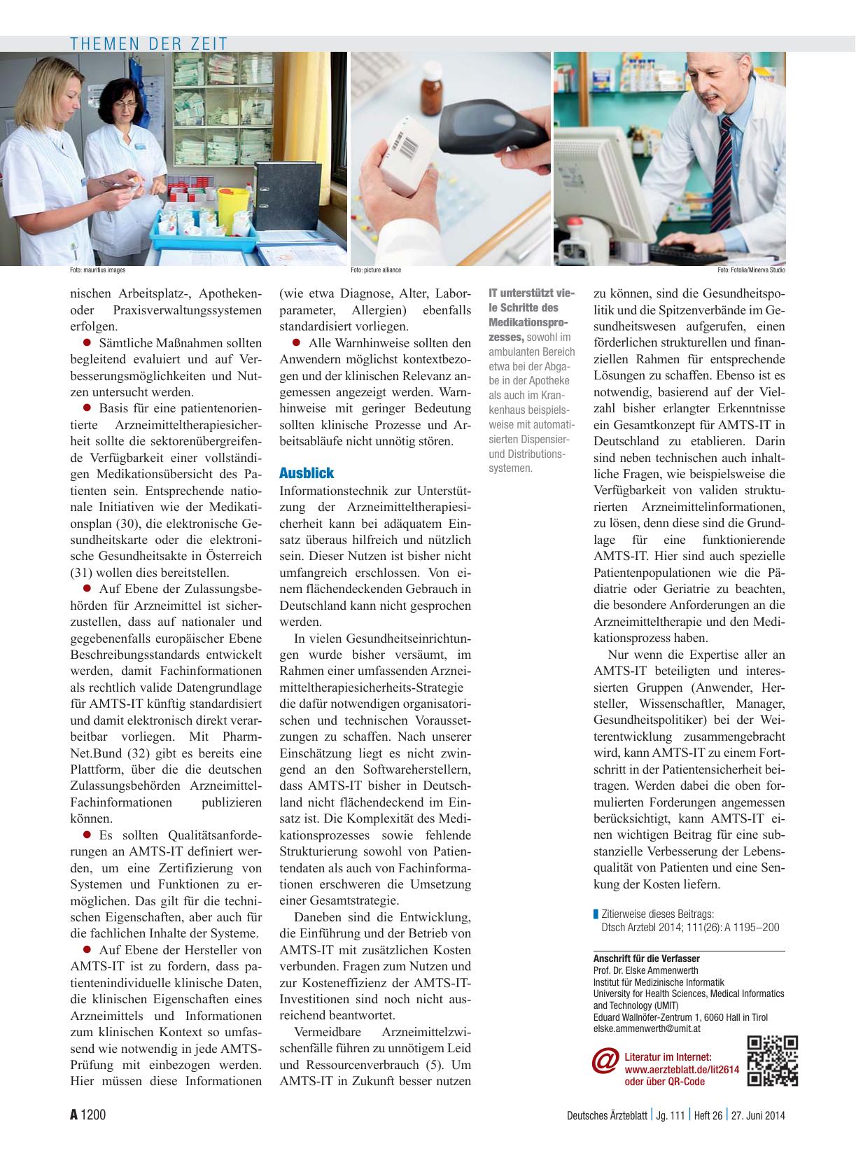 Vorschauseite 4: Arzneimitteltherapiesicherheit und IT: Der Weg zu neuen Ufern