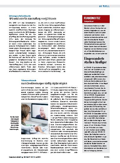 Vorschauseite 1: Videosprechstunde: Auch Zweitmeinungen künftig digital möglich