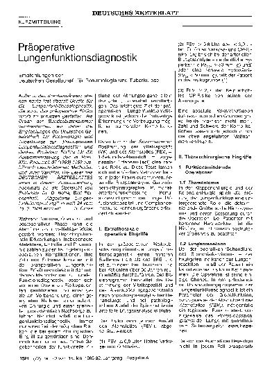 Vorschauseite 1: Präoperative Lungenfunktionsdiagnostik
