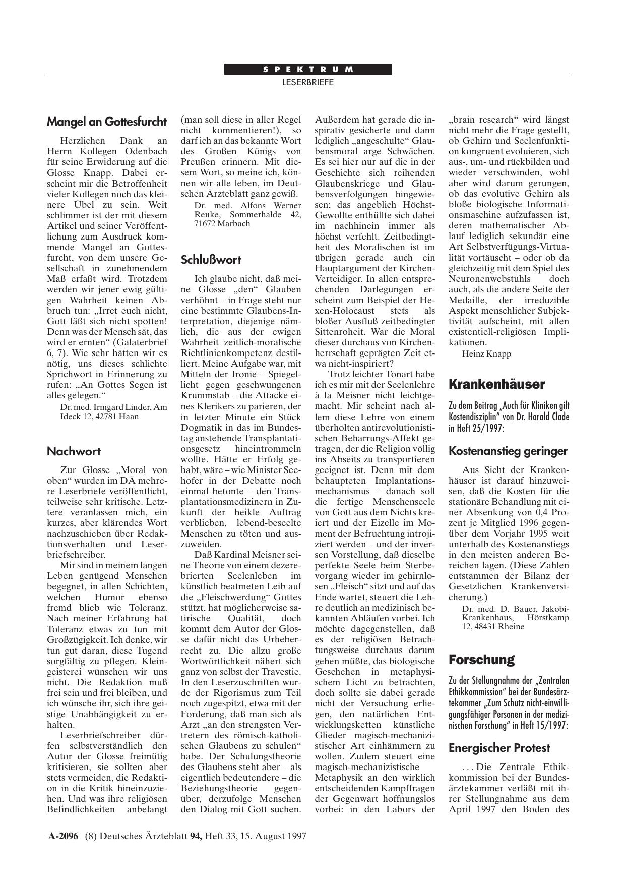 Vorschauseite 1: Krankenhäuser: Kostenanstieg geringer