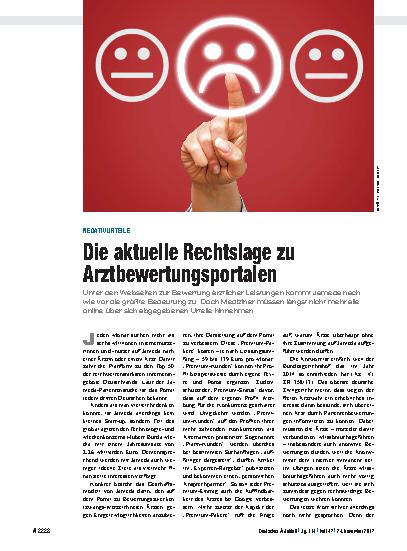 Vorschauseite 1: Negativurteile: Die aktuelle Rechtslage zu Arztbewertungsportalen
