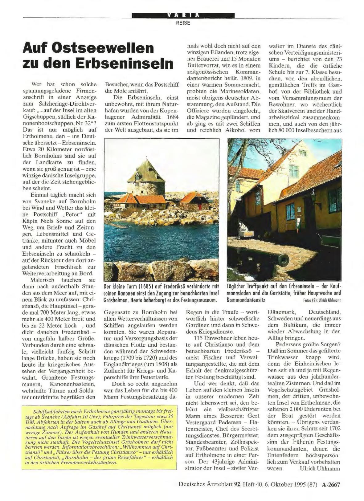 Vorschauseite 1: Auf Ostseewellen zu den Erbseninseln