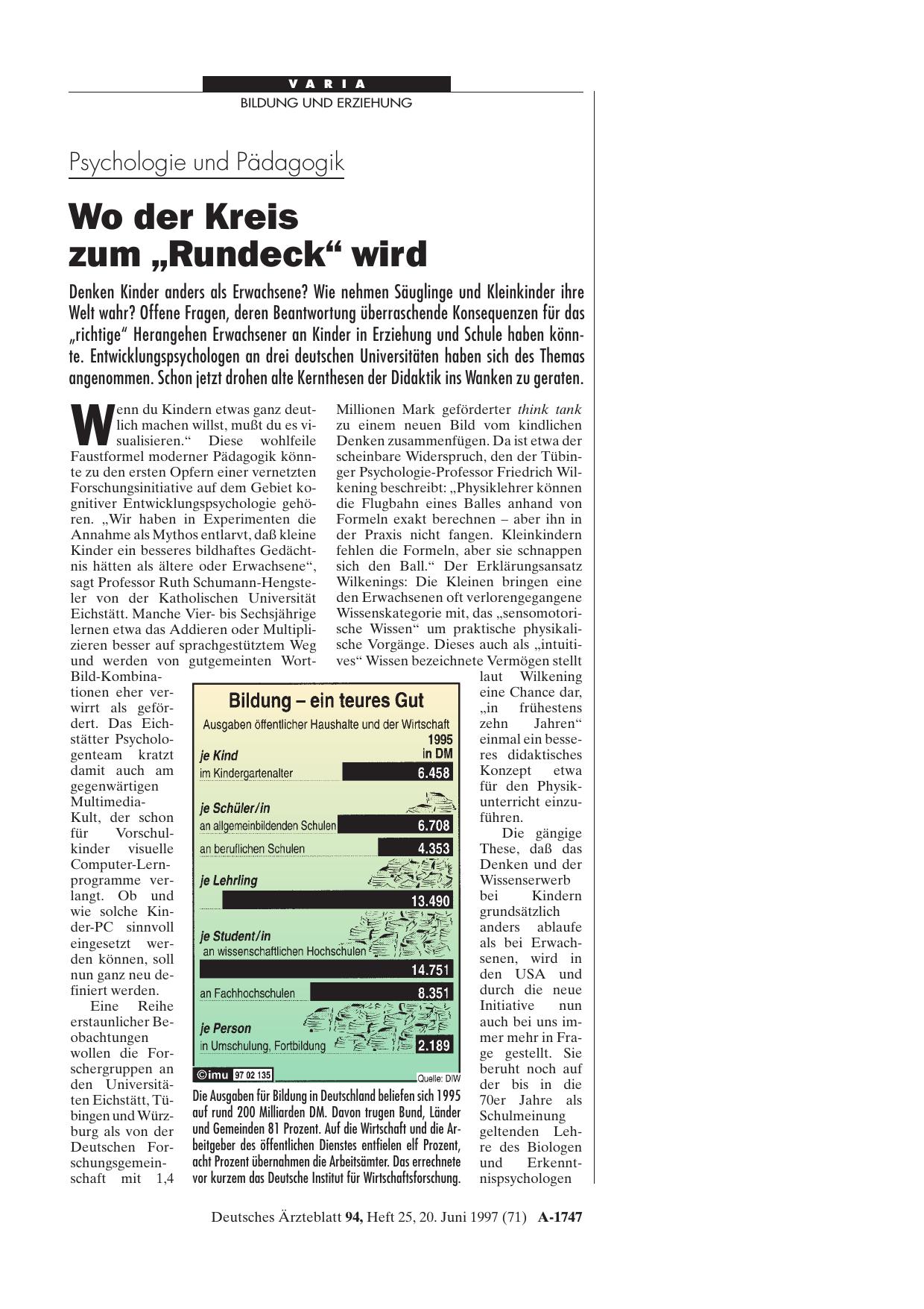 Vorschauseite 1: Bildung - ein teures Gut