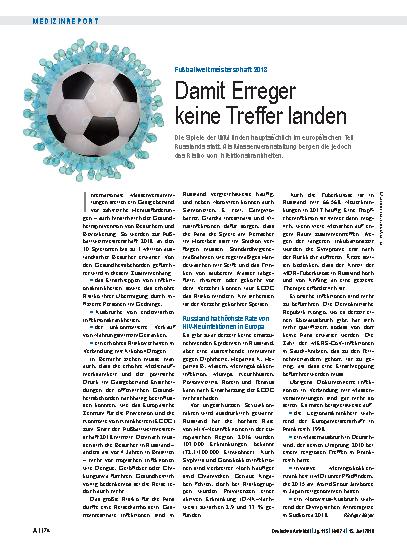 Vorschauseite 1: Fußballweltmeisterschaft 2018: Damit Erreger keine Treffer landen