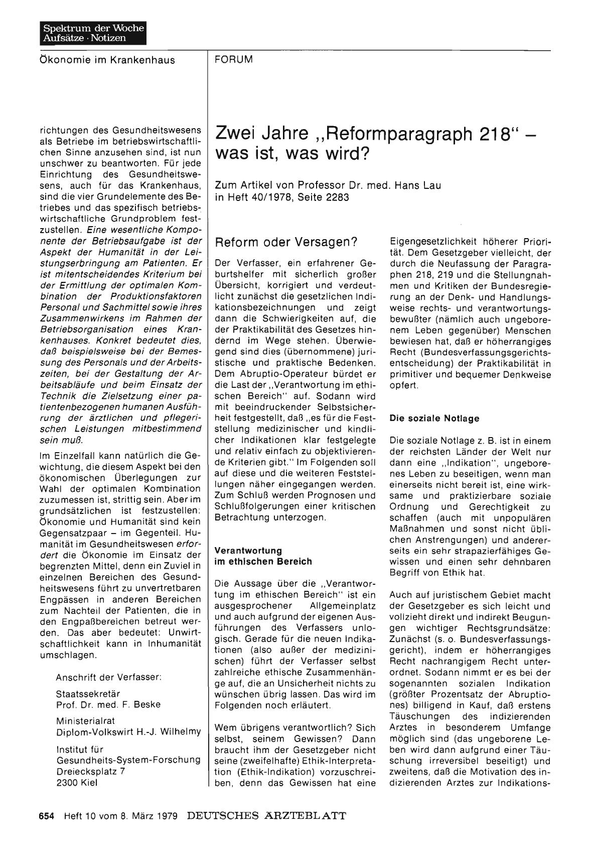 Vorschauseite 1: Zwei Jahre „Reformparagraph 218“ — was ist, was wird? : Reform oder Versagen?