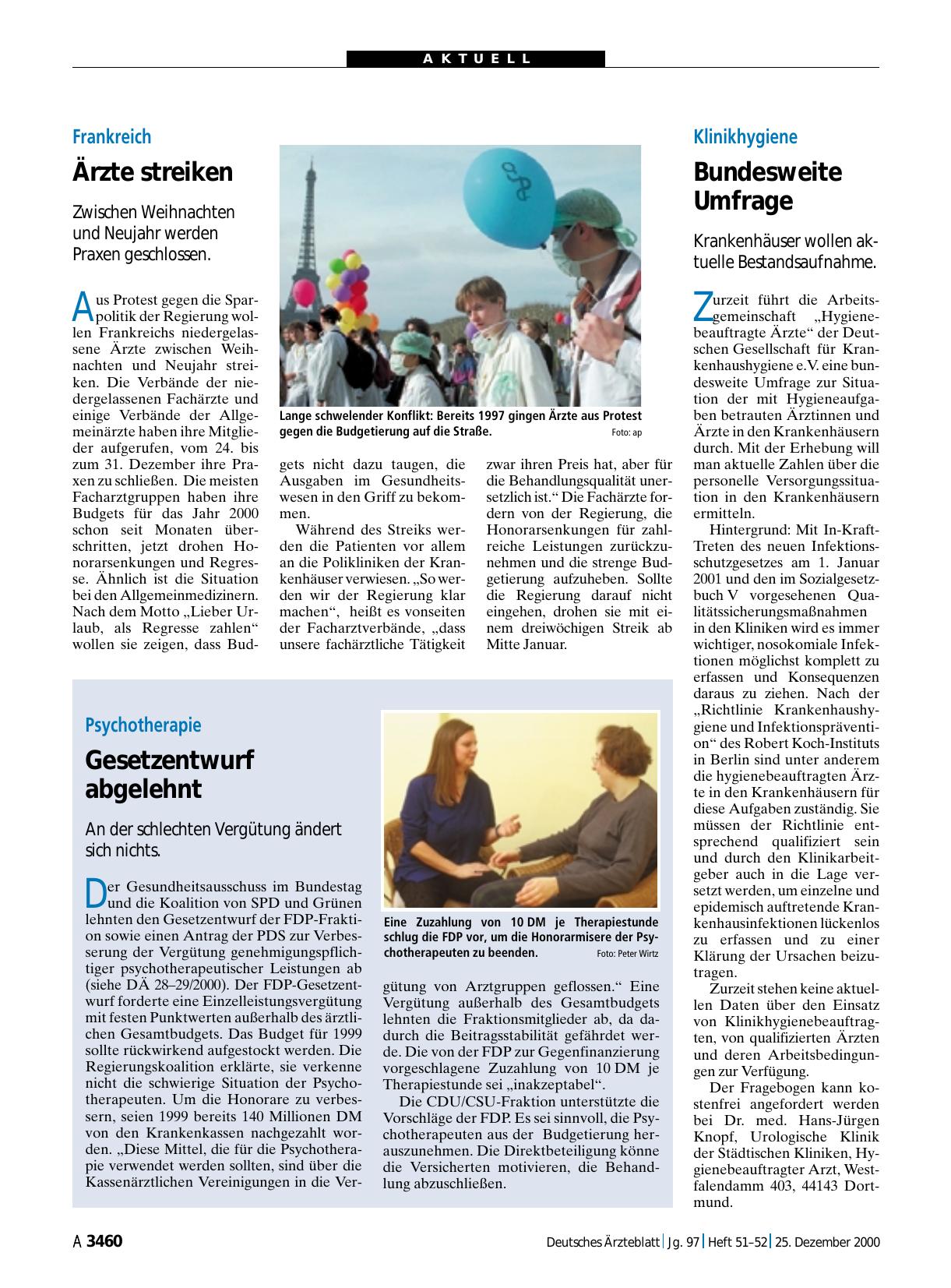 Vorschauseite 1: Klinikhygiene: Bundesweite Umfrage