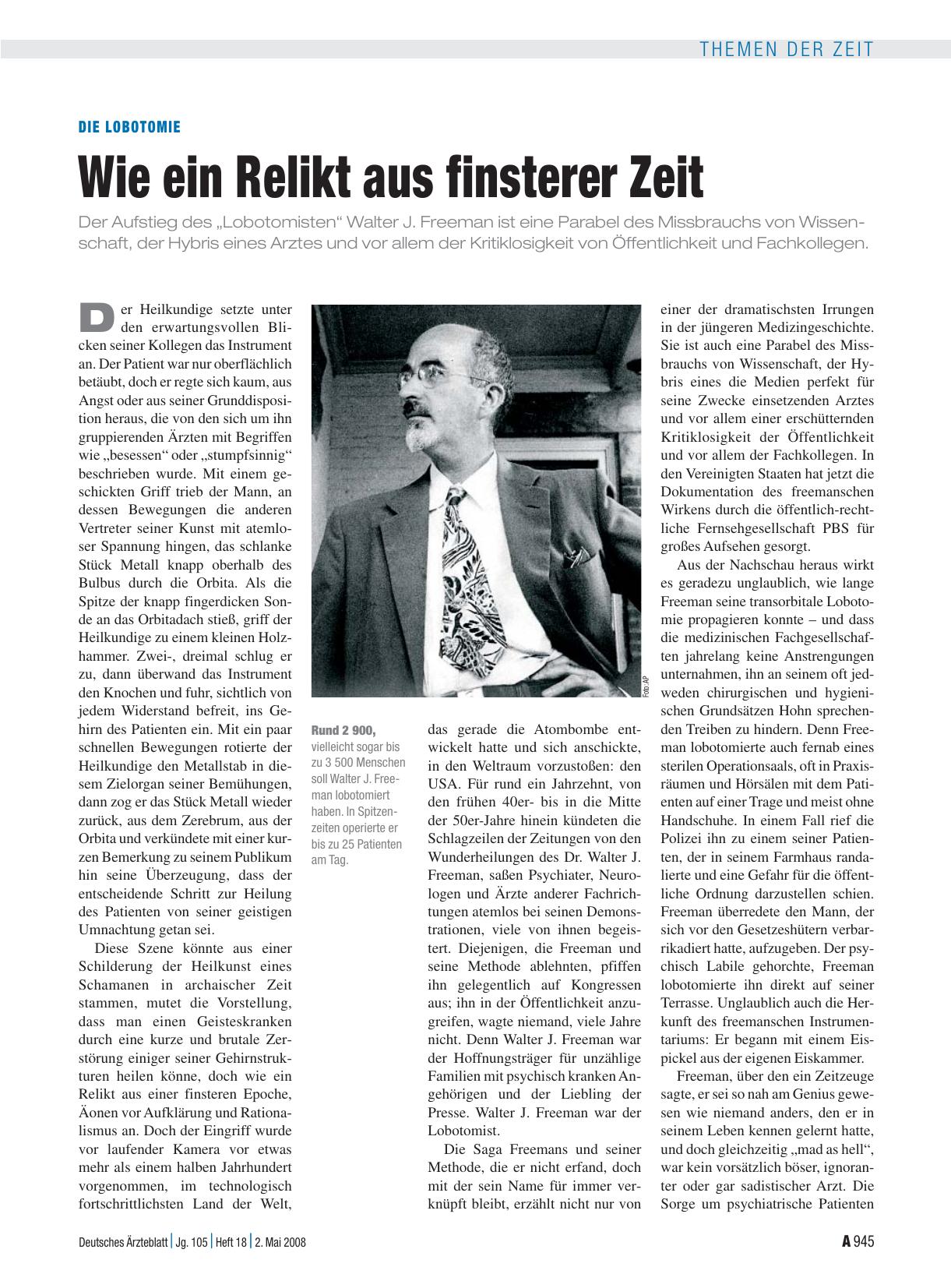 Vorschauseite 1: Die Lobotomie: Wie ein Relikt aus finsterer Zeit