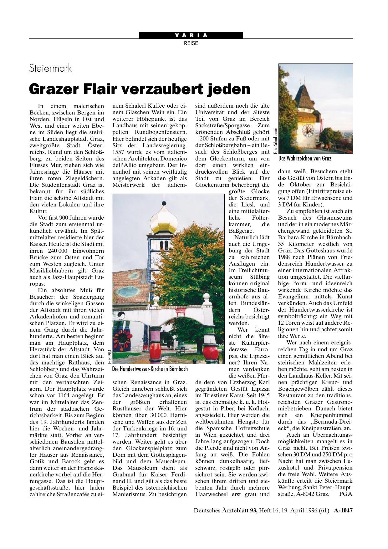 Vorschauseite 1: Steiermark: Grazer Flair verzaubert jeden
