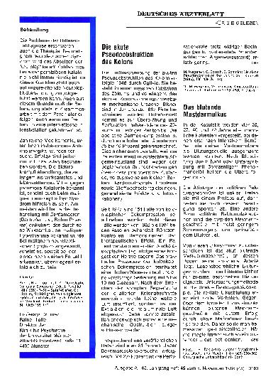 Vorschauseite 1: Die akute Pseudoobstruktion des Kolons