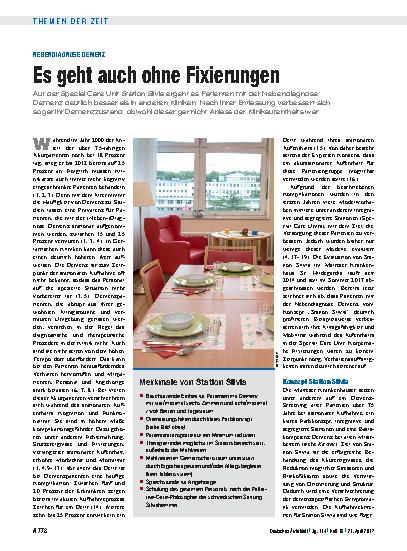 Vorschauseite 1: Nebendiagnose Demenz: Es geht auch ohne Fixierungen