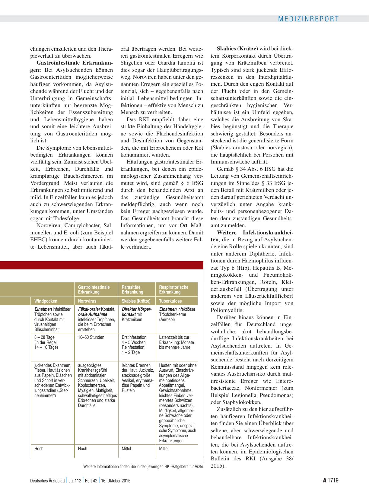 Vorschauseite 3: Asylsuchende und Gesundheit in Deutschland: Überblick über epidemiologisch relevante Infektionskrankheiten