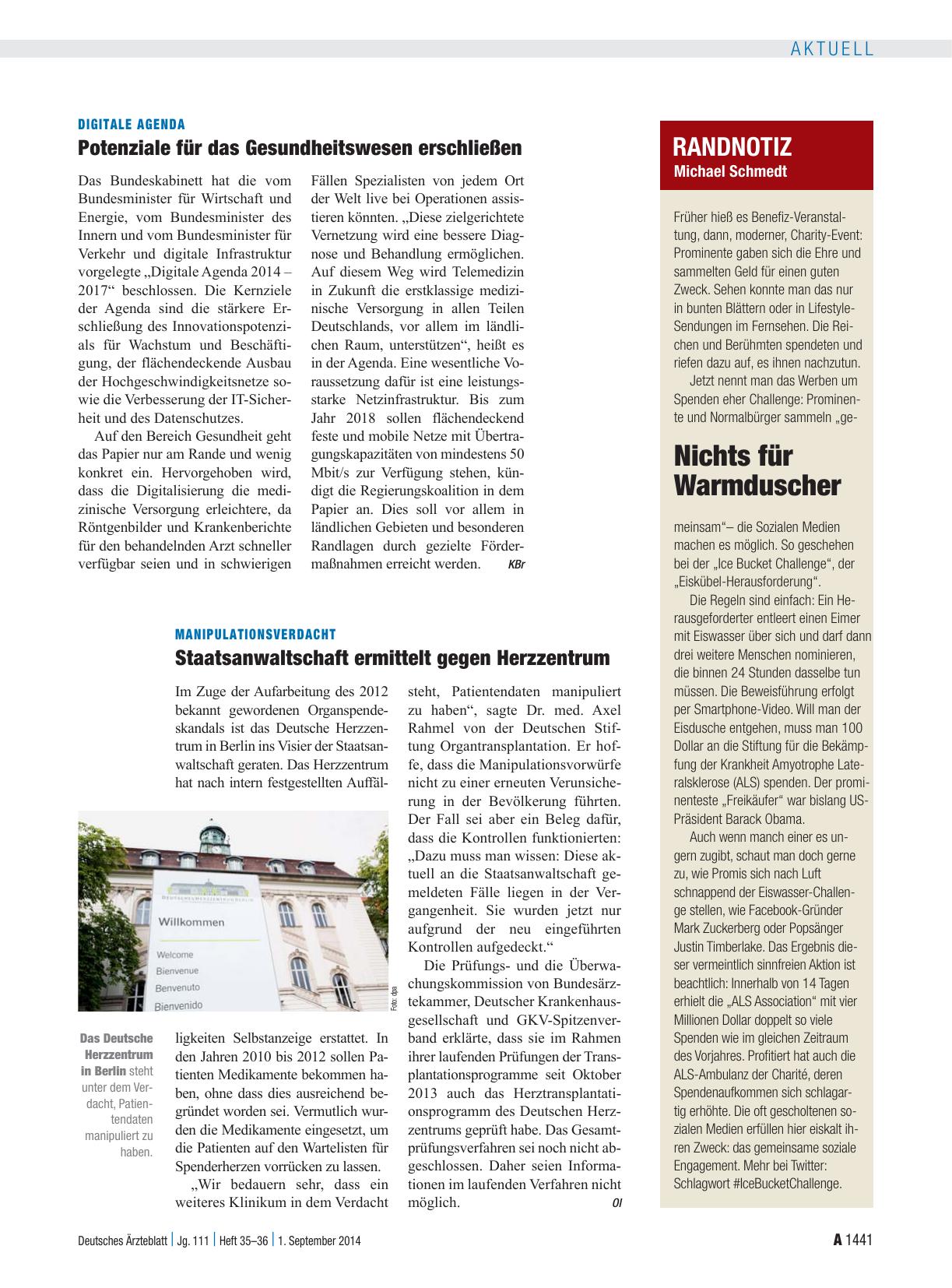 Vorschauseite 1: Manipulationsverdacht: Staatsanwaltschaft ermittelt gegen Herzzentrum