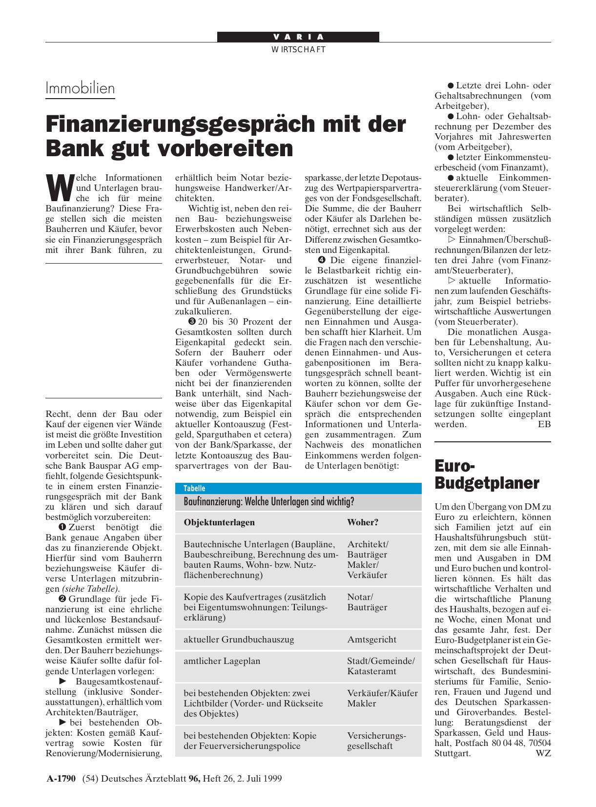 Vorschauseite 1: Euro-Budgetplaner