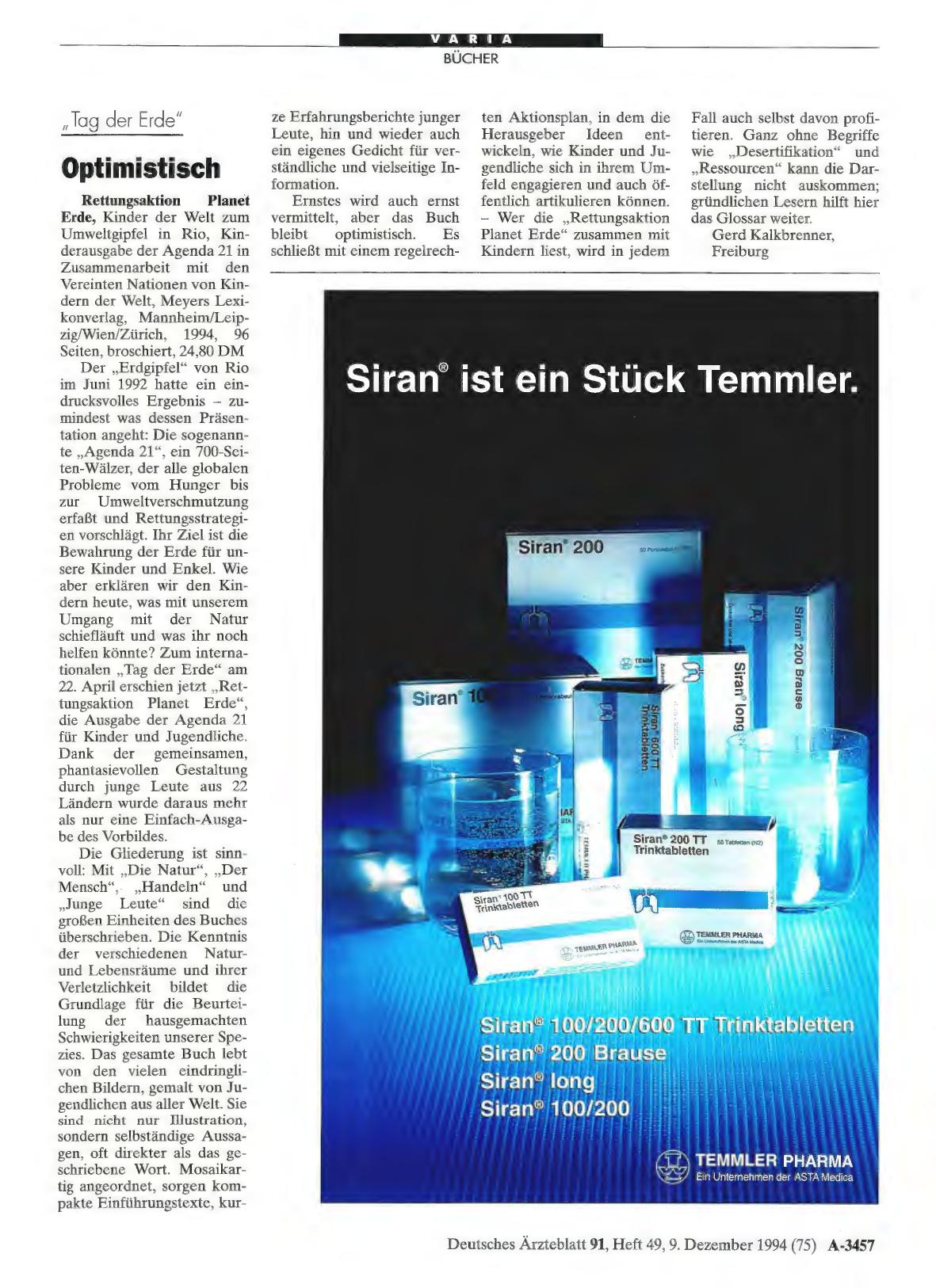 Vorschauseite 1: „Tag der Erde„ Optimistisch