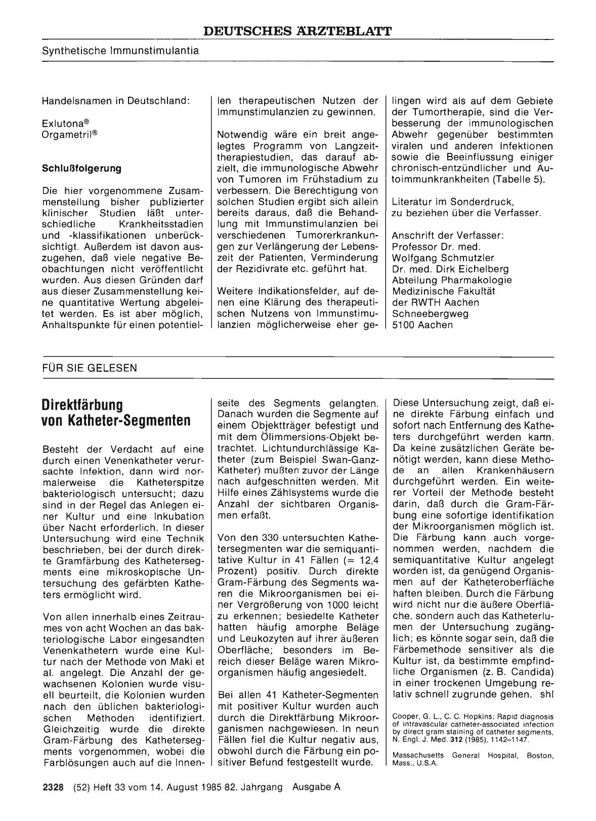 Vorschauseite 1: Direktfärbung von Katheter-Segmenten