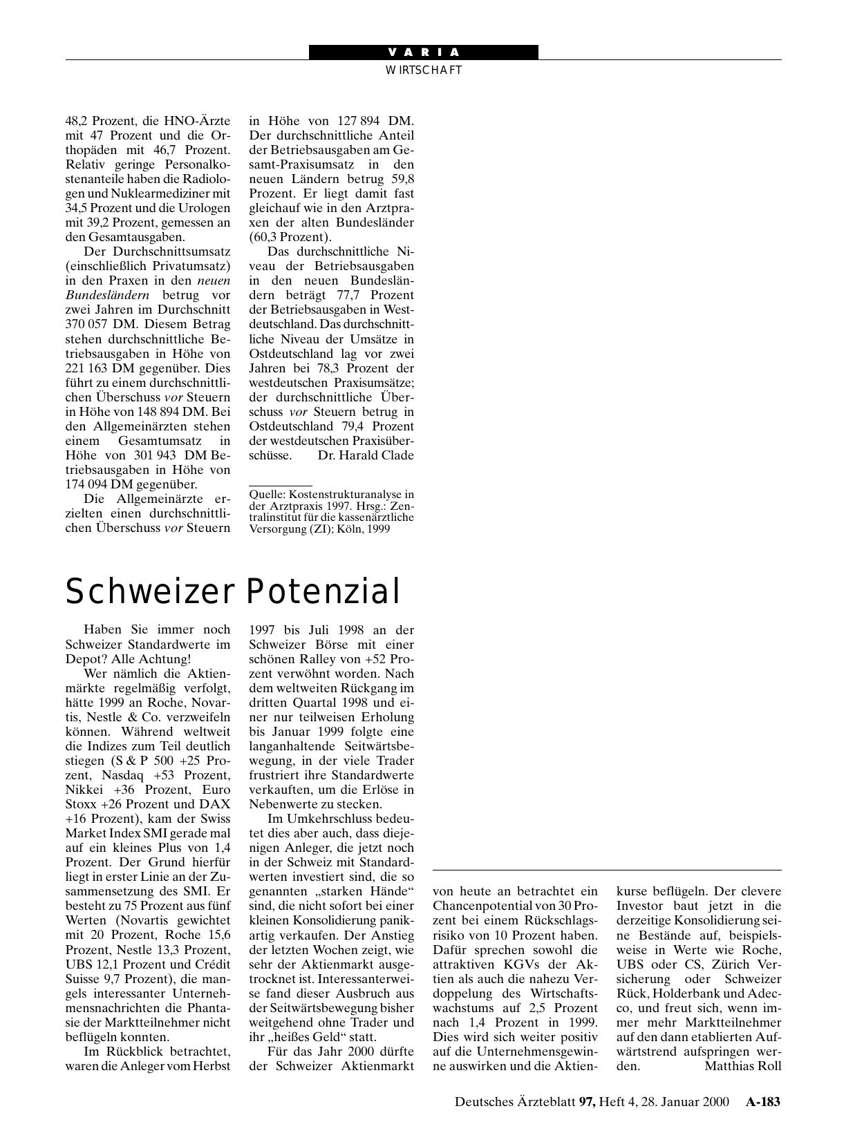 Vorschauseite 1: Schweizer Potenzial