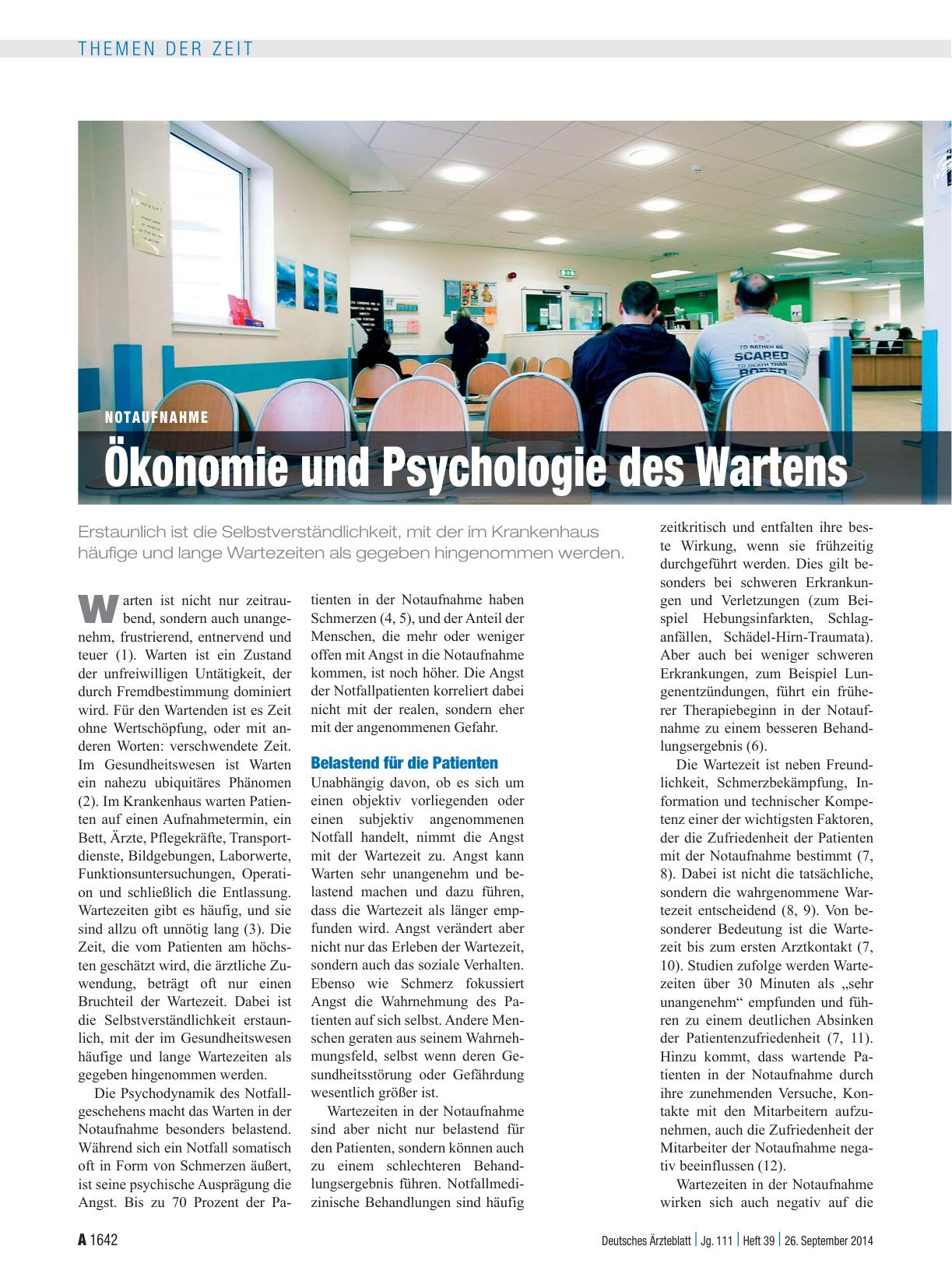 Vorschauseite 1: Notaufnahme: Ökonomie und Psychologie des Wartens