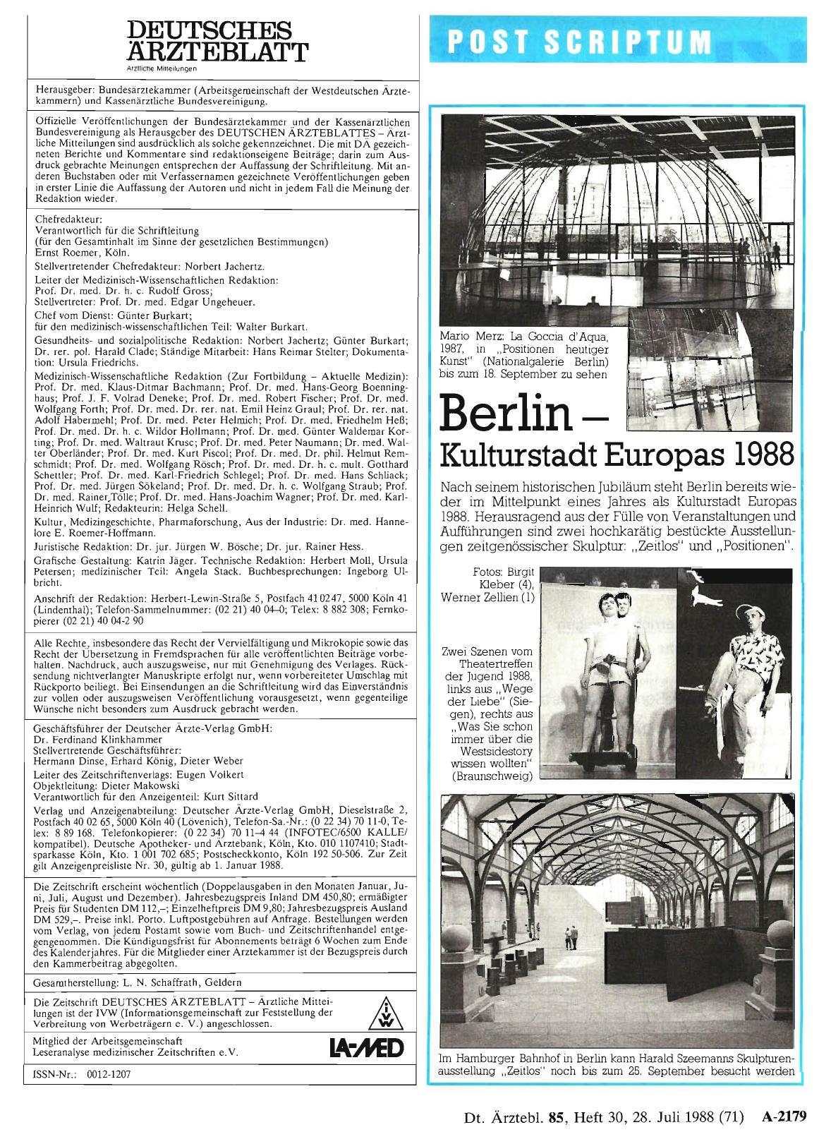 Vorschauseite 1: Berlin - Kulturstadt Europas 1988