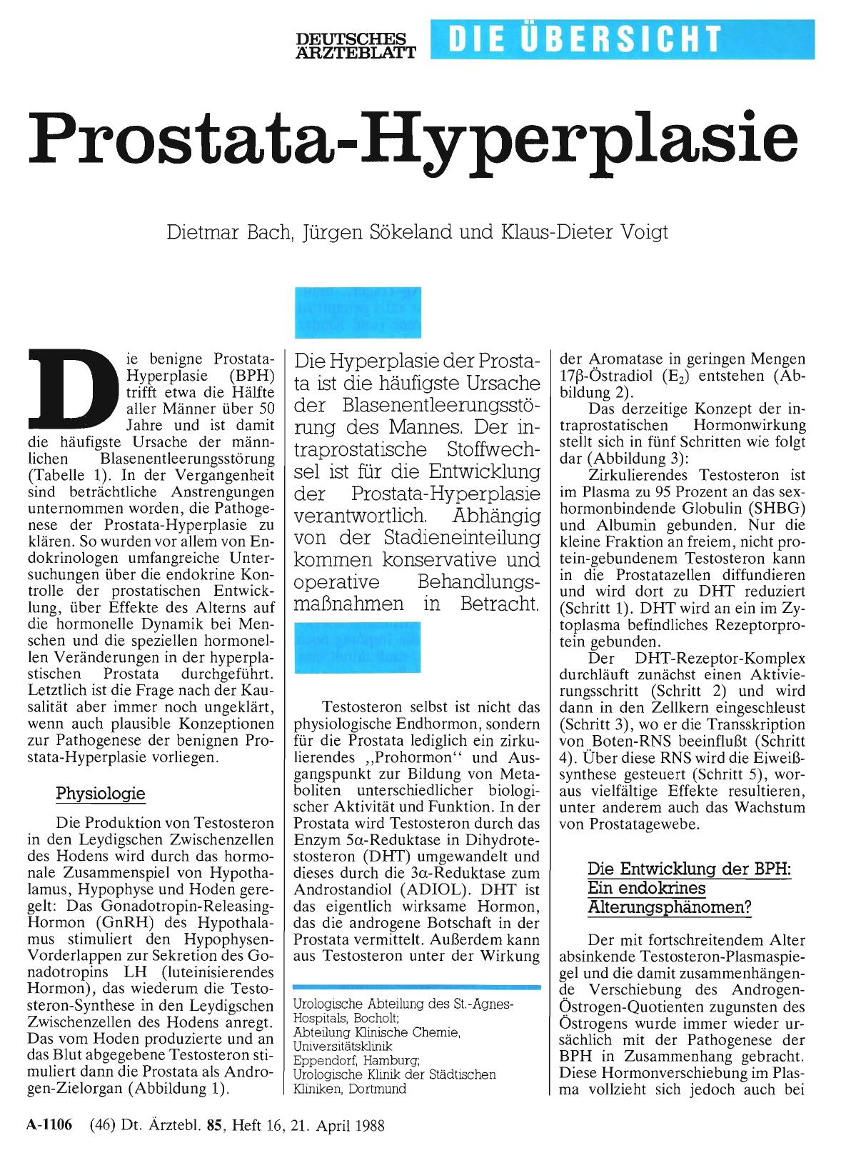 Vorschauseite 1: Prostata-Hyperplasie