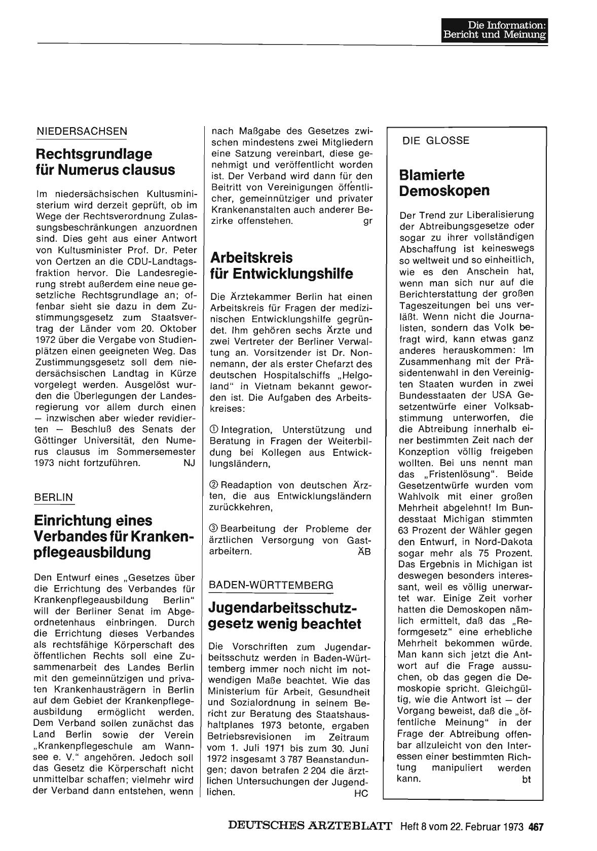 Vorschauseite 1: Berlin: Einrichtung eines Verbandes für Krankenpflegeausbildung