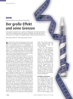 Vorschauseite 1: Inkretinmimetika in der Adipositas-Behandlung: Der große Effekt und seine Grenzen