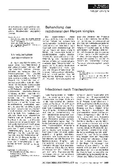 Vorschauseite 1: Behandlung des rezidivierenden Herpes simplex