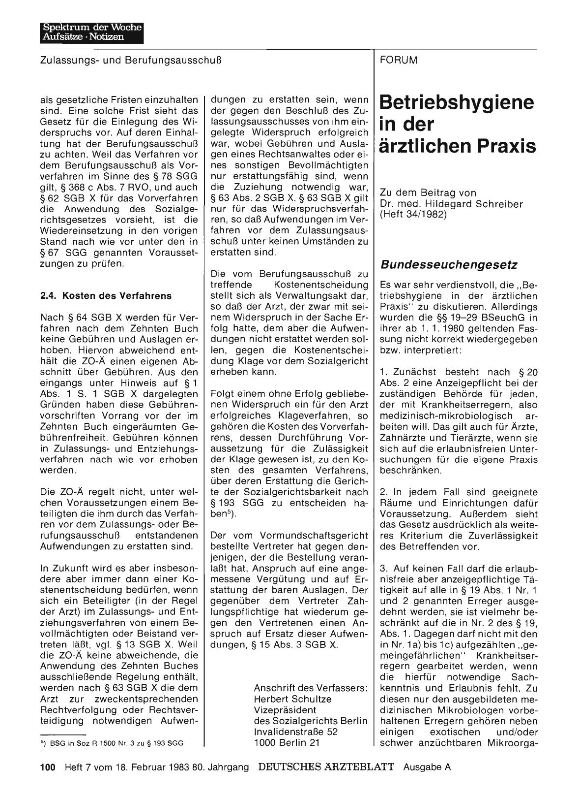 Vorschauseite 1: Betriebshygiene in der ärztlichen Praxis: Bundesseuchengesetz