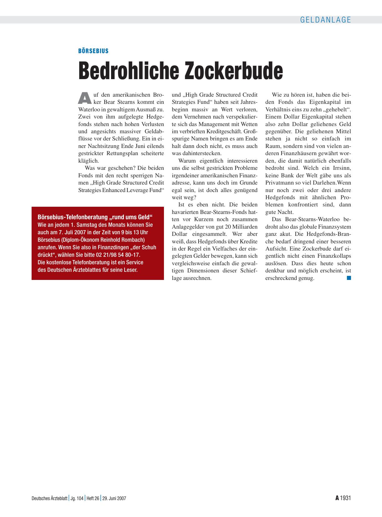 Vorschauseite 1: Bedrohliche Zockerbude
