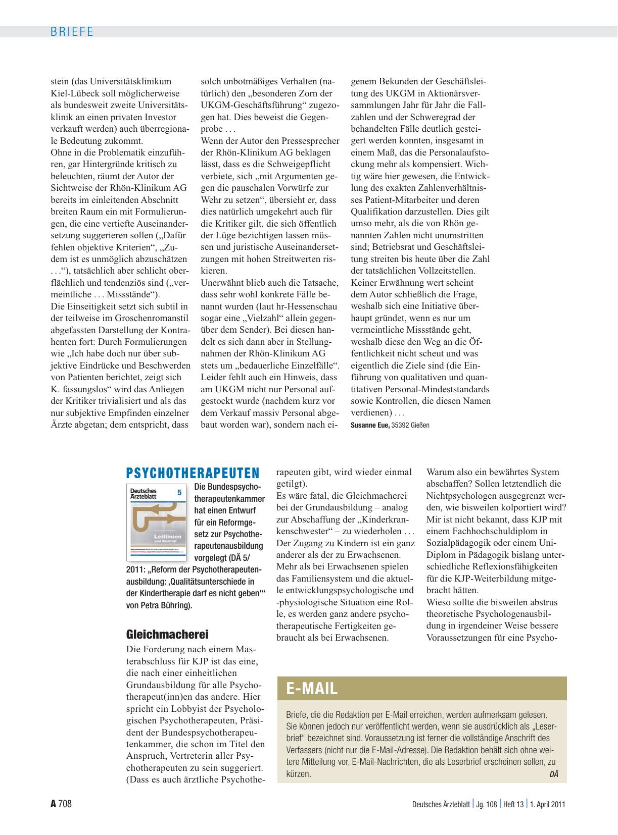 Vorschauseite 1: Psychotherapeuten: Gleichmacherei