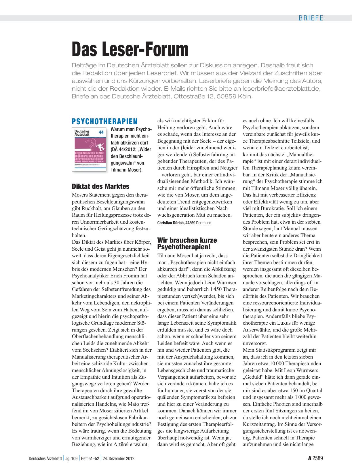 Vorschauseite 1: Psychotherapien: Diktat des Marktes