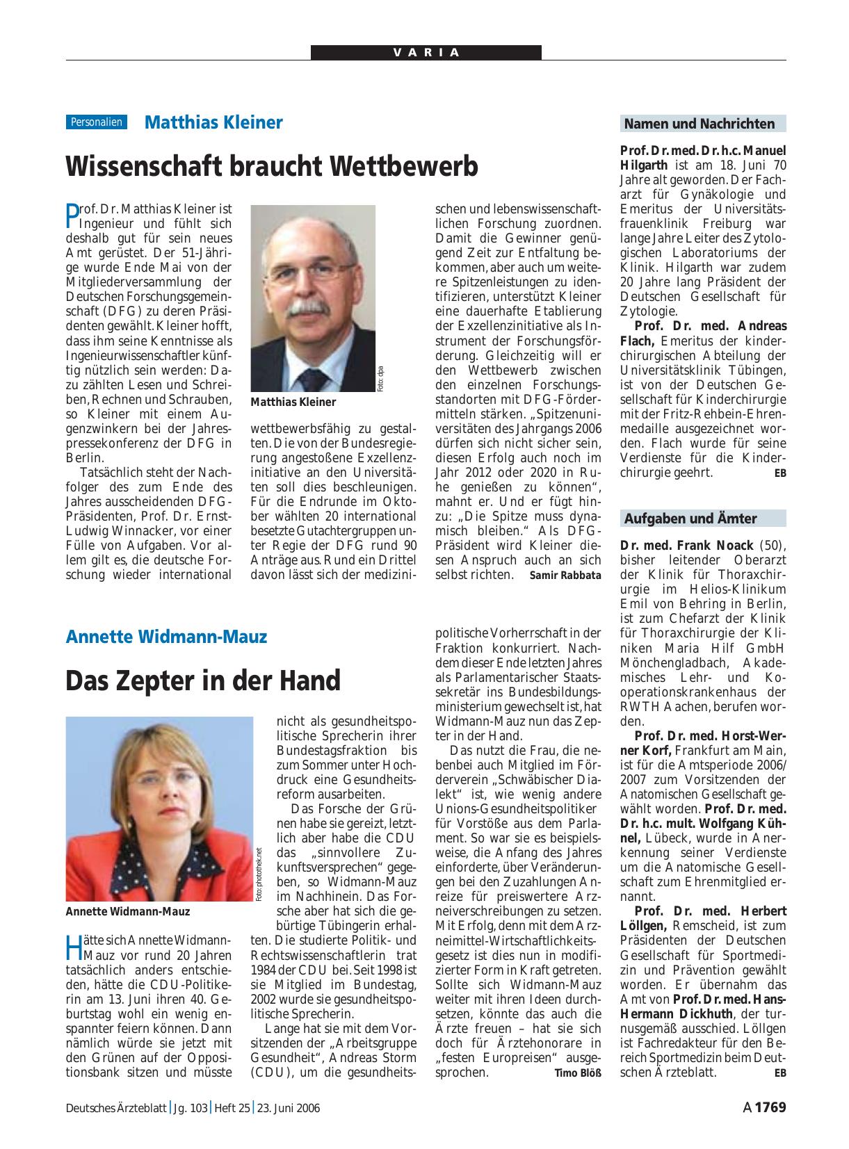 Vorschauseite 1: Annette Widmann-Mauz: Das Zepter in der Hand