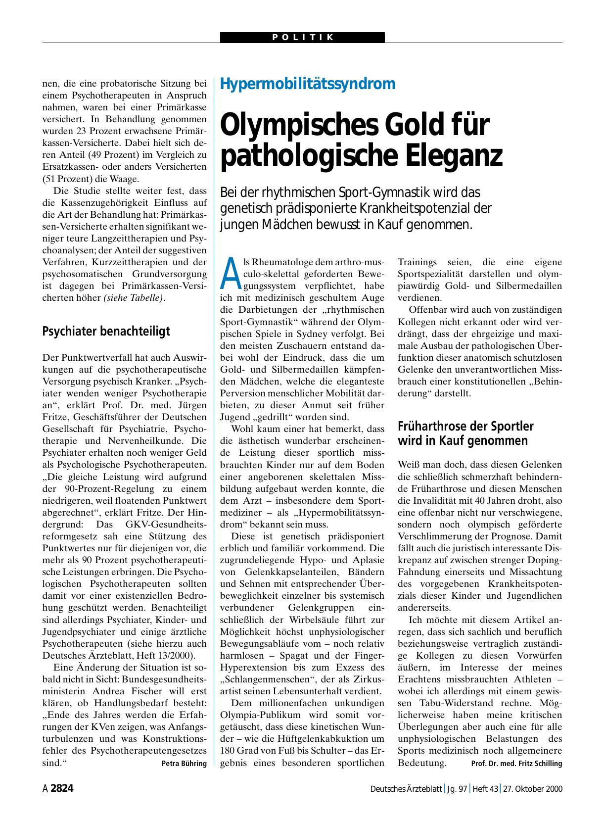 Vorschauseite 1: Hypermobilitätssyndrom: Olympisches Gold für pathologische Eleganz