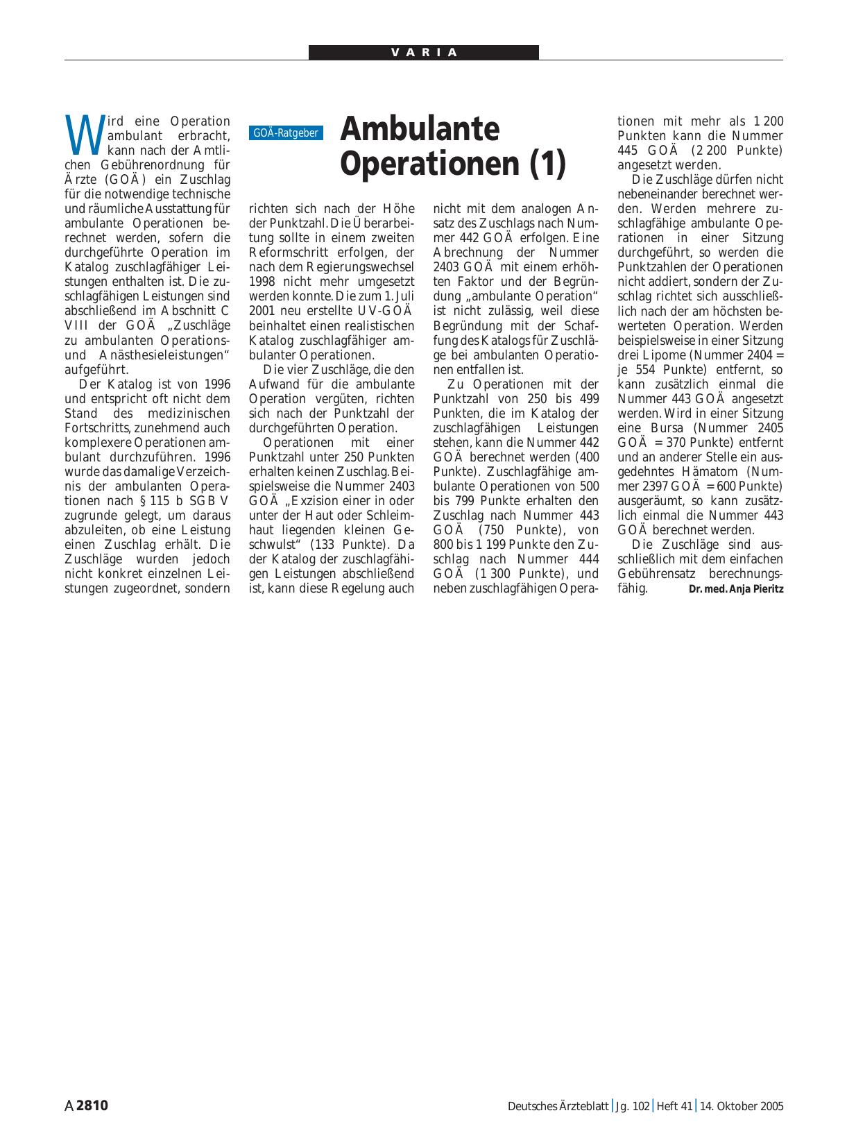 Vorschauseite 1: Ambulante Operationen (1)