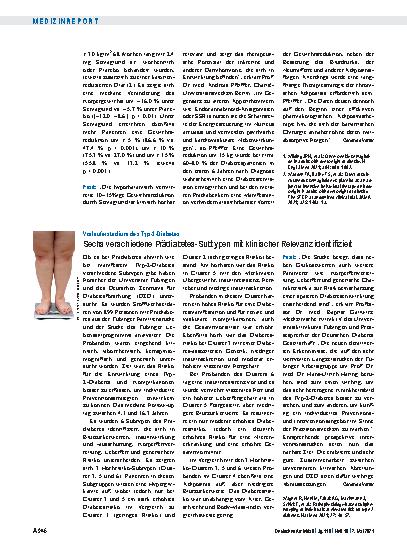 Vorschauseite 1: Vorläuferstadium des Typ-2-Diabetes: Sechs verschiedene Prädiabetes-Subtypen mit klinischer Relevanz identifiziert