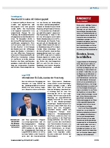 Vorschauseite 1: Long COVID: Informationen für Ärzte, Ausbau der Forschung