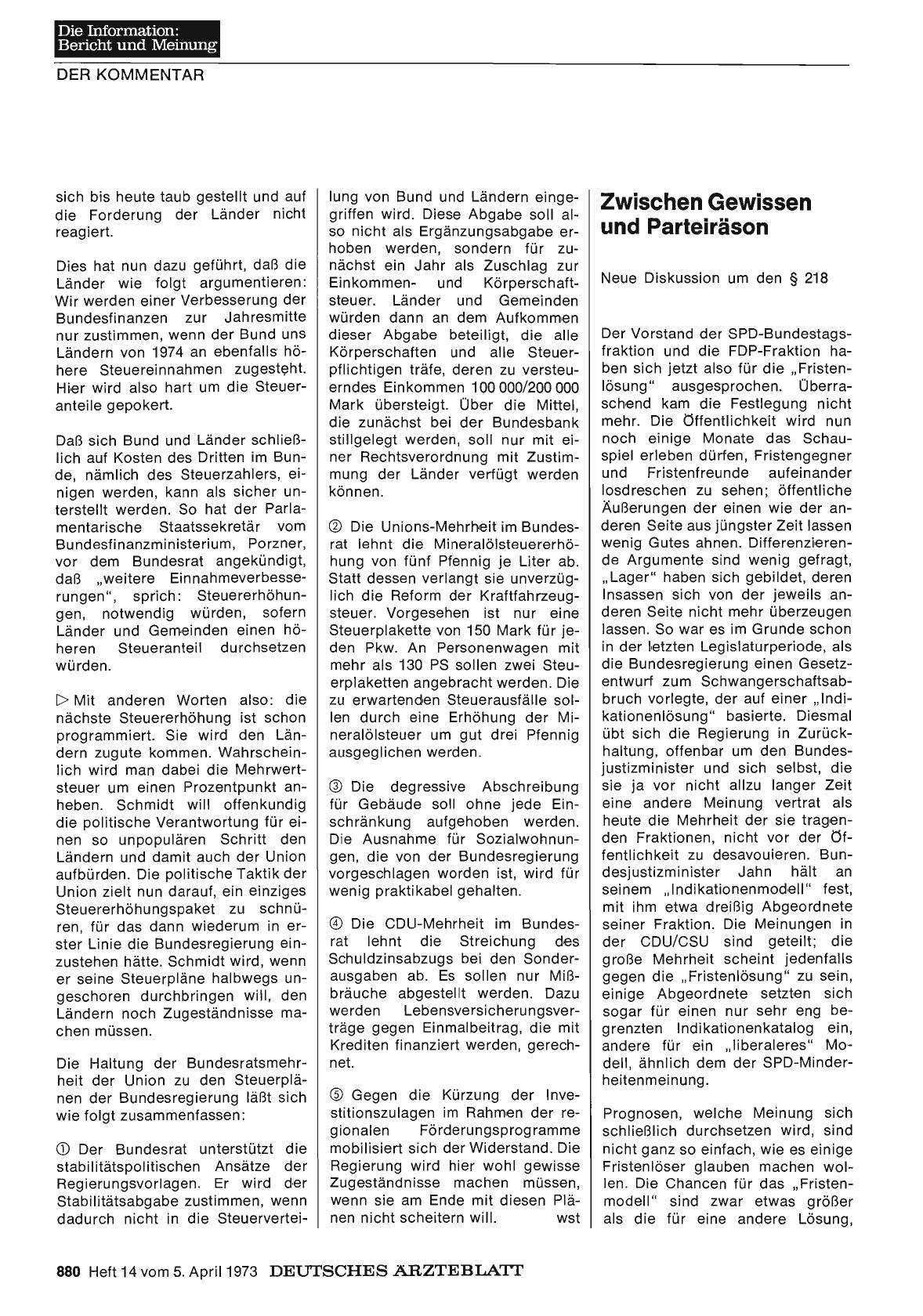 Vorschauseite 1: Zwischen Gewissen und Parteiräson