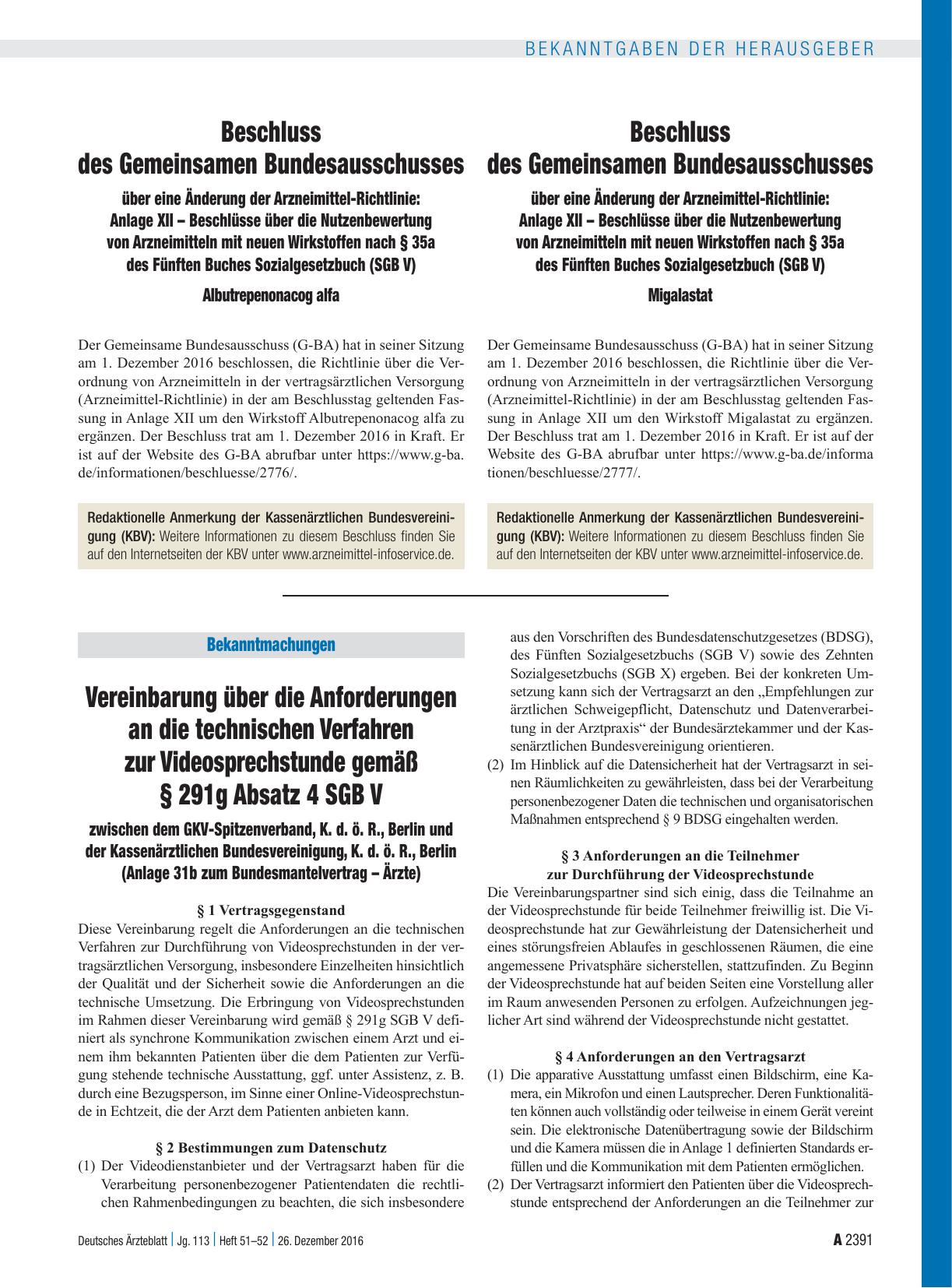 Vorschauseite 1: Beschluss des Gemeinsamen Bundesausschusses über eine Änderung der Arzneimittel-Richtlinie: Anlage XII – Beschlüsse über die Nutzenbewertung von Arzneimitteln mit neuen Wirkstoffe…