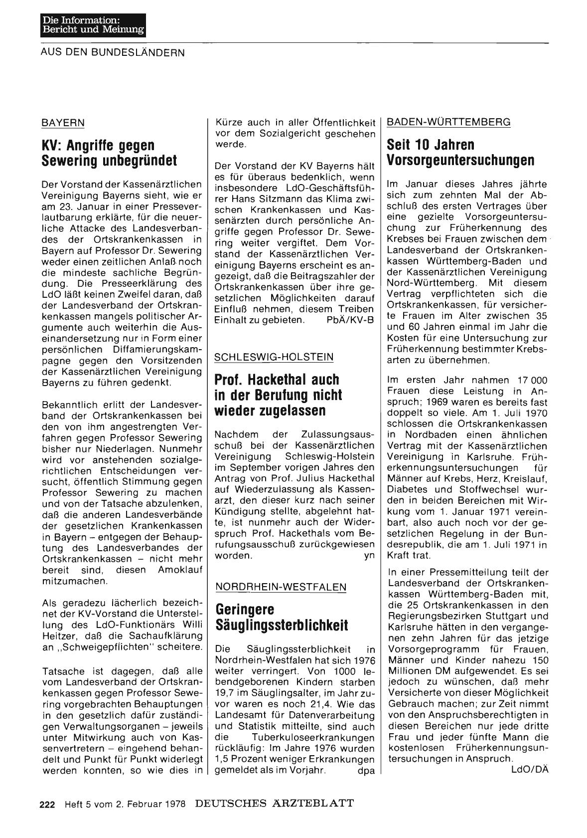 Vorschauseite 1: Nordrhein-Westfalen: Geringere Säuglingssterblichkeit