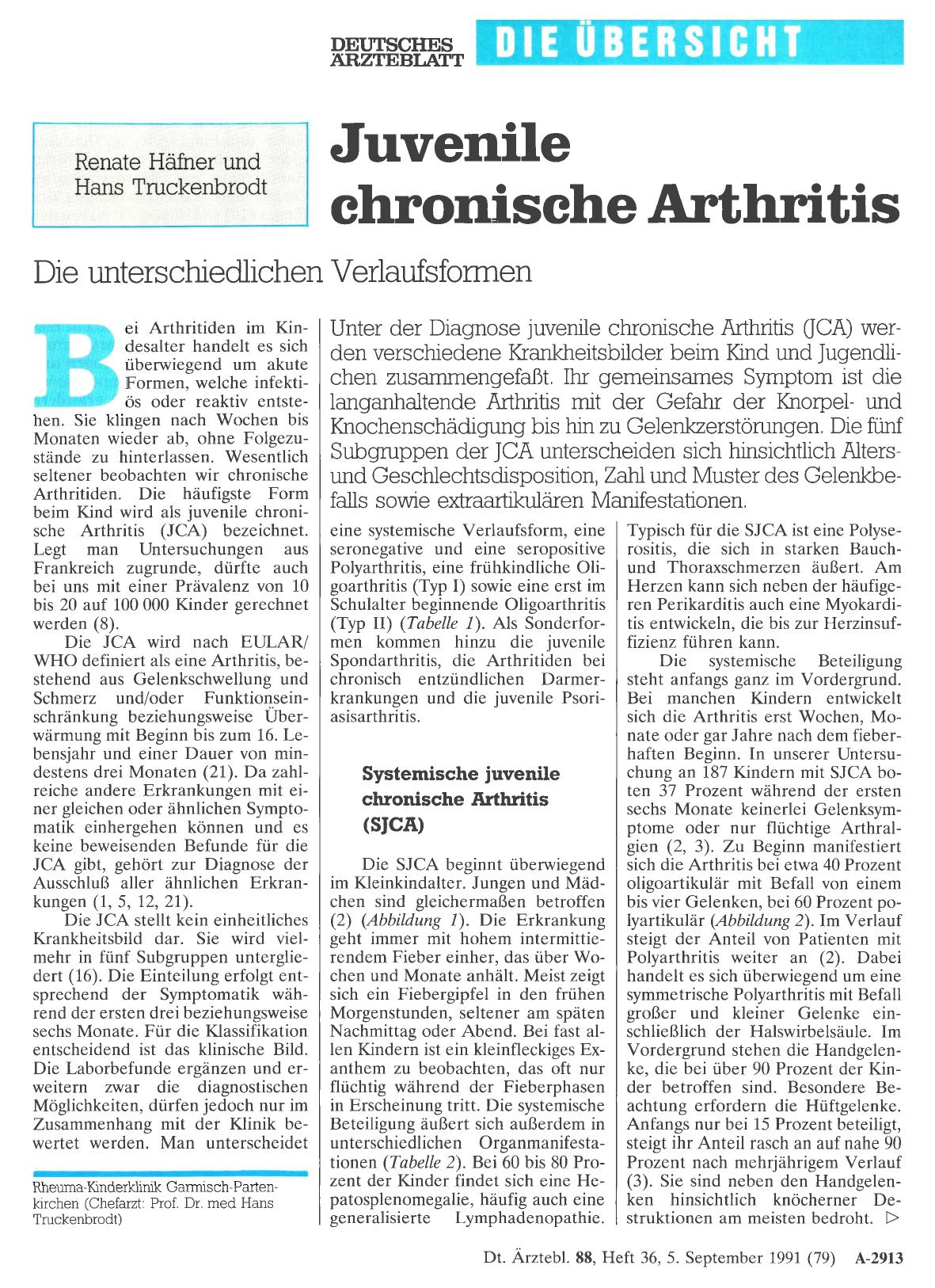 Vorschauseite 1: Juvenile chronische Arthritis: Die unterschiedlichen Verlaufsformen: