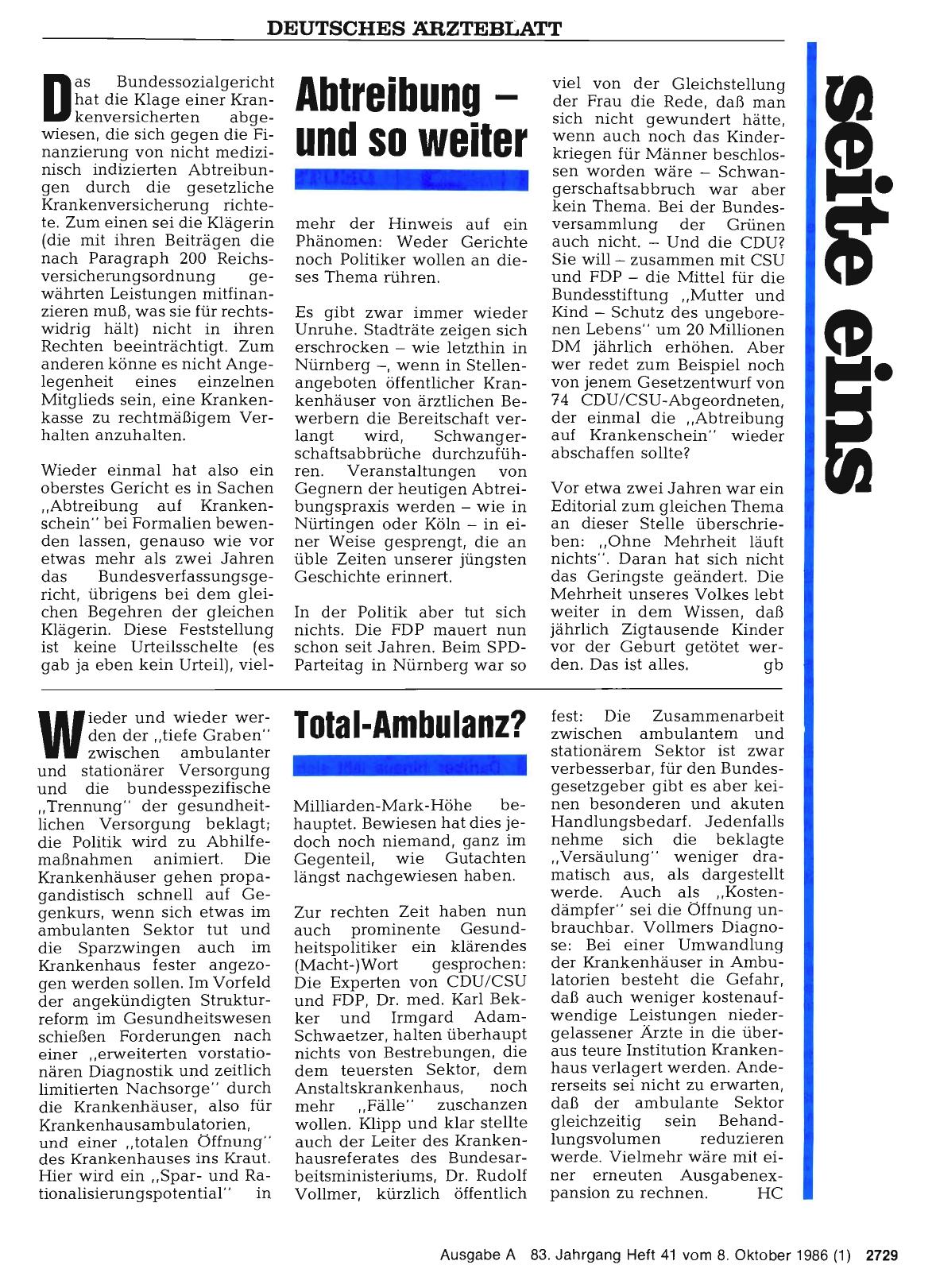 Vorschauseite 1: Total-Ambulanz?