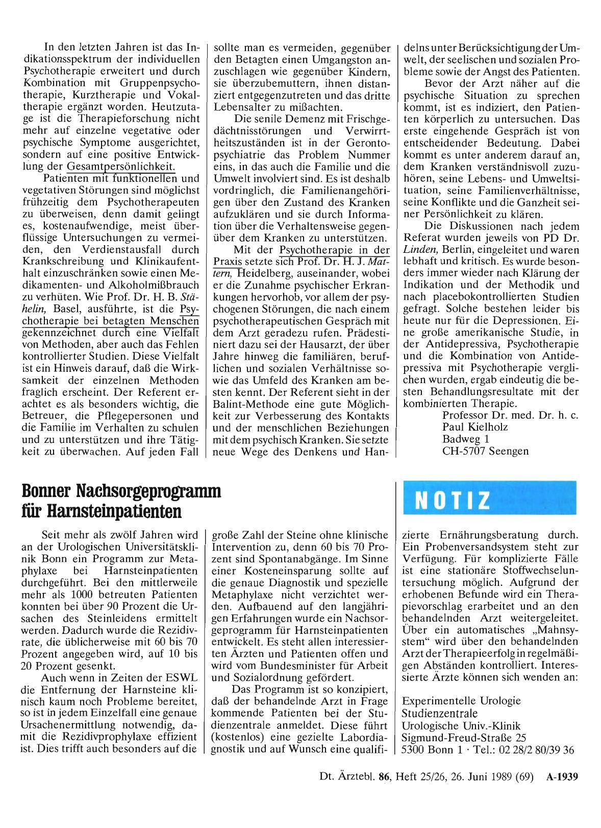 Vorschauseite 1: Bonner Nachsorgeprogramm für Harnsteinpatienten