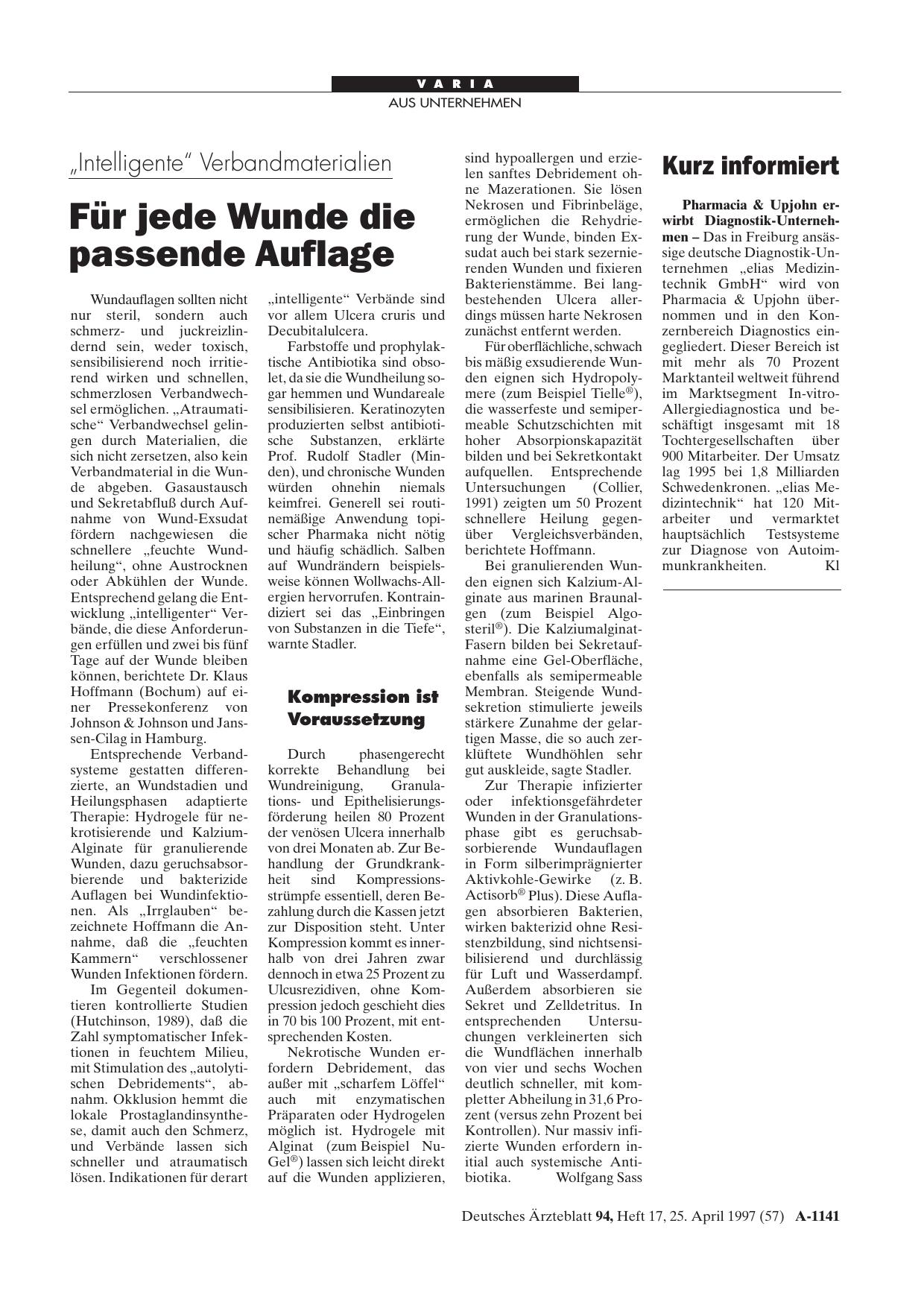 Vorschauseite 1: Kurz informiert